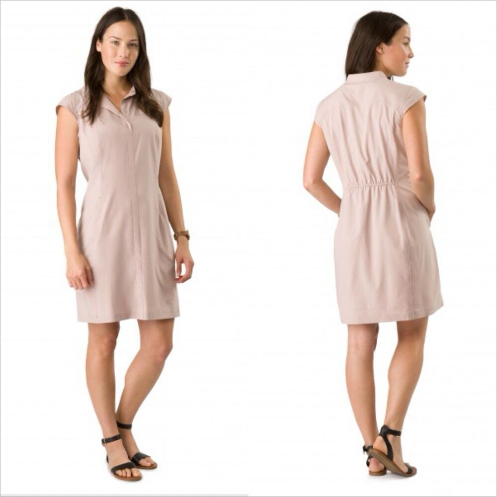 Arc'Teryx Women's Cala Dress Size Large Tan Collarless Travel Lightweight